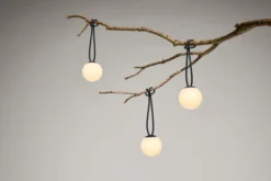 Bolleke Mini set (3 pcs) Kleine wiederaufladbare Lampen, schwarz, 12x12 cm