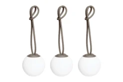 Bolleke Mini set (3 pcs) Kleine wiederaufladbare Lampen, braun, 12x12 cm