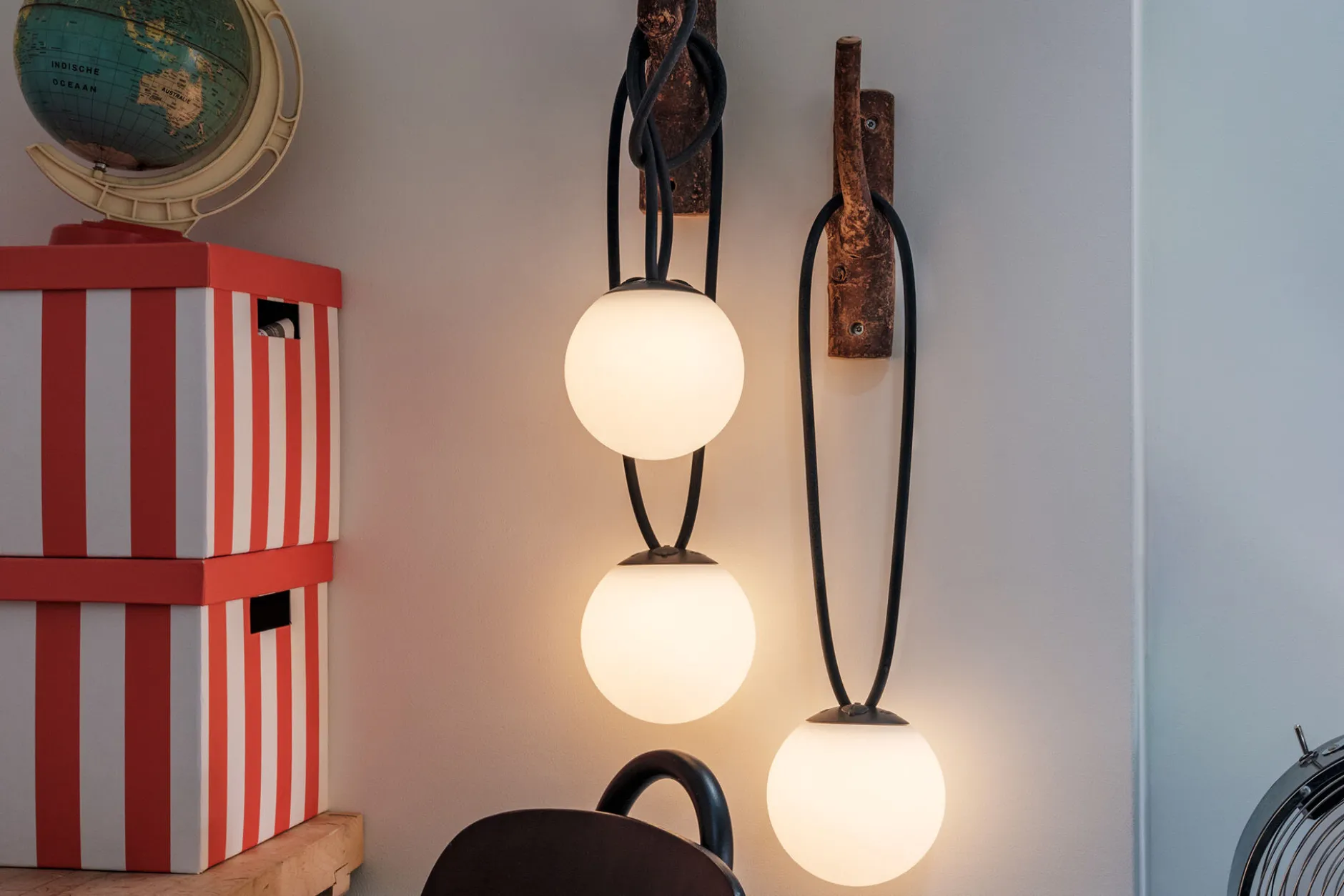 Bolleke Mini set (3 pcs) Kleine wiederaufladbare Lampen, braun, 12x12 cm
