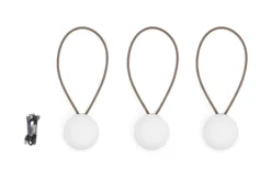 Bolleke Mini set (3 pcs) Kleine wiederaufladbare Lampen, braun, 12x12 cm