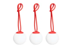 Bolleke Mini set (3 pcs) Kleine wiederaufladbare Lampen, rot, 12x12 cm