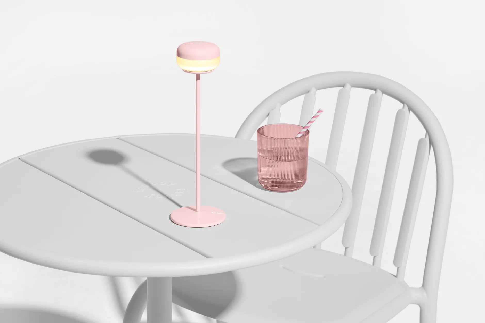 Cheerio Kabellose Tischlampe, rosa, 8x8x25.8 cm