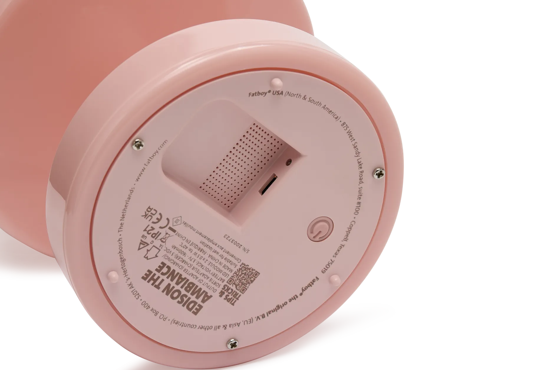 Edison The Ambiance Wiederaufladbare Lampe, rosa, 16.5x16.5x25.3 cm
