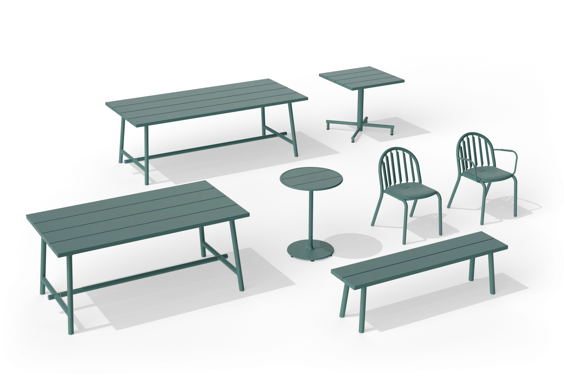 Fred's Bench Gartenbank, grün, 160x40x46.5 cm