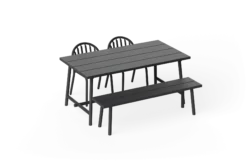 Fred's Bench Gartenbank, schwarz, 160x40x46.5 cm
