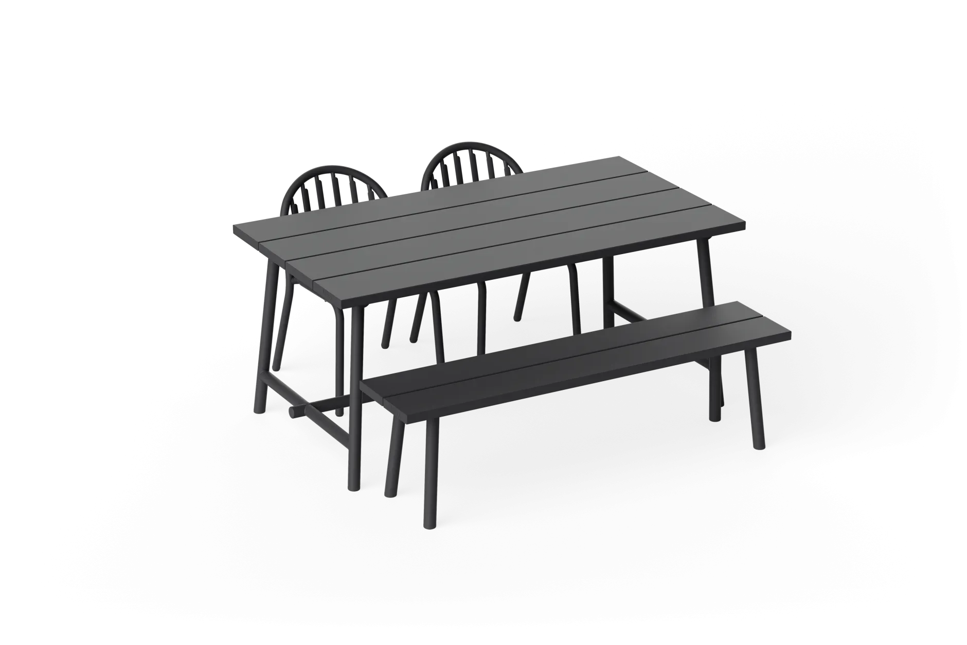 Fred's Bench Gartenbank, schwarz, 160x40x46.5 cm