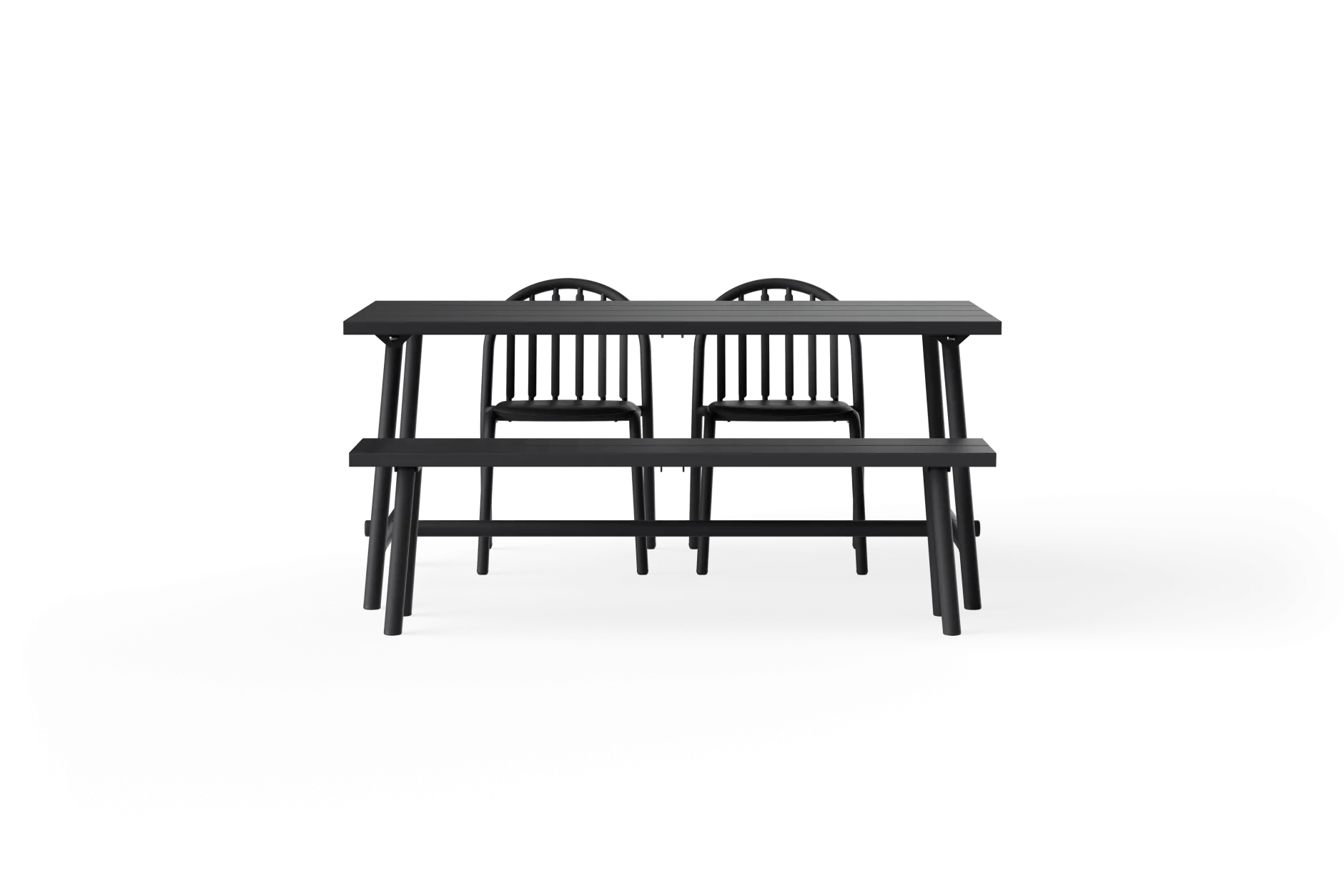Fred's Bench Gartenbank, schwarz, 160x40x46.5 cm