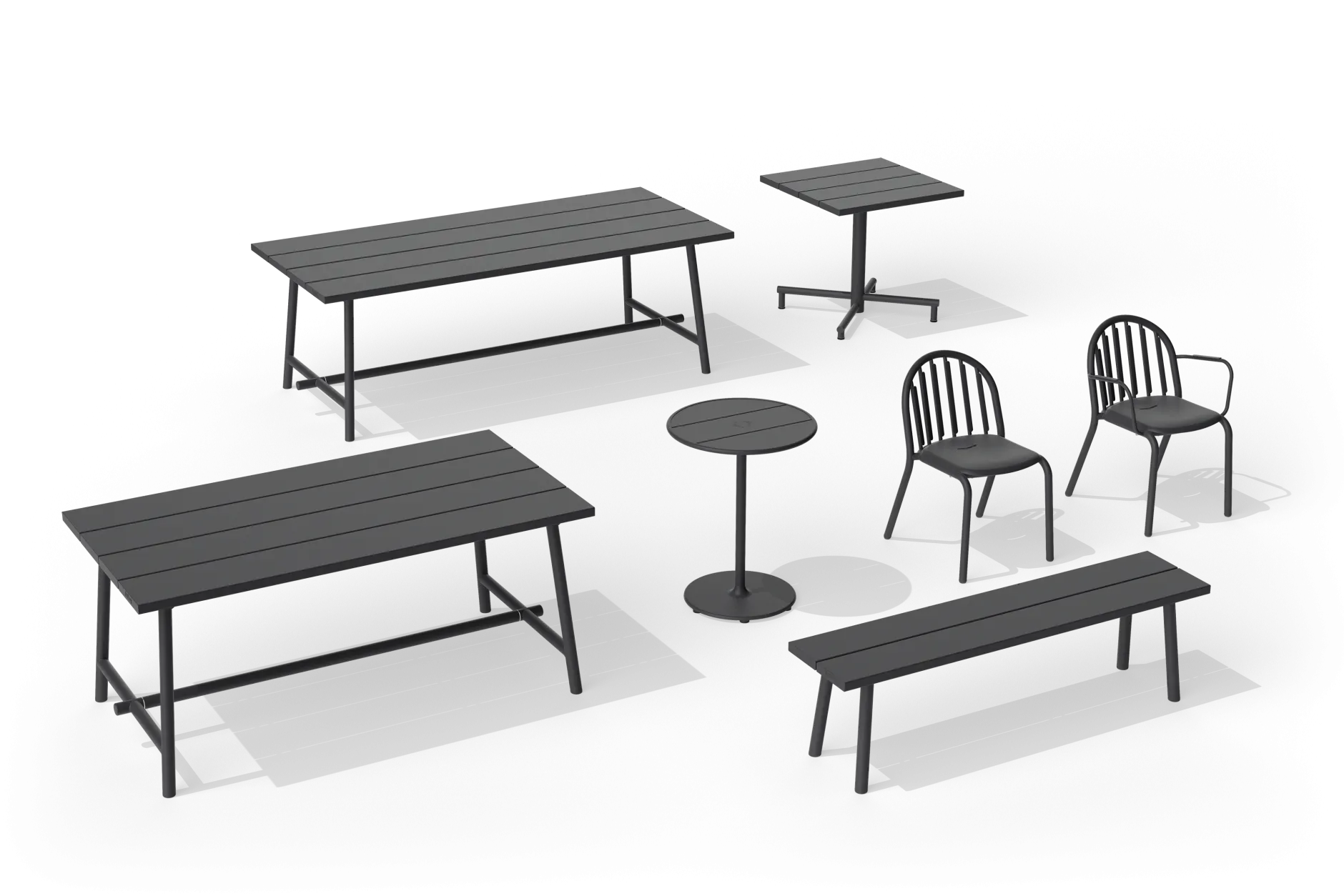 Fred's Bench Gartenbank, schwarz, 160x40x46.5 cm