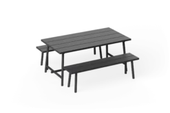 Fred's Medium Table Gartentisch, schwarz, 170x90x76 cm