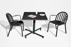Fred's Square Bistreau Kleiner quadratischer Gartentisch, schwarz, 80x80x76 cm