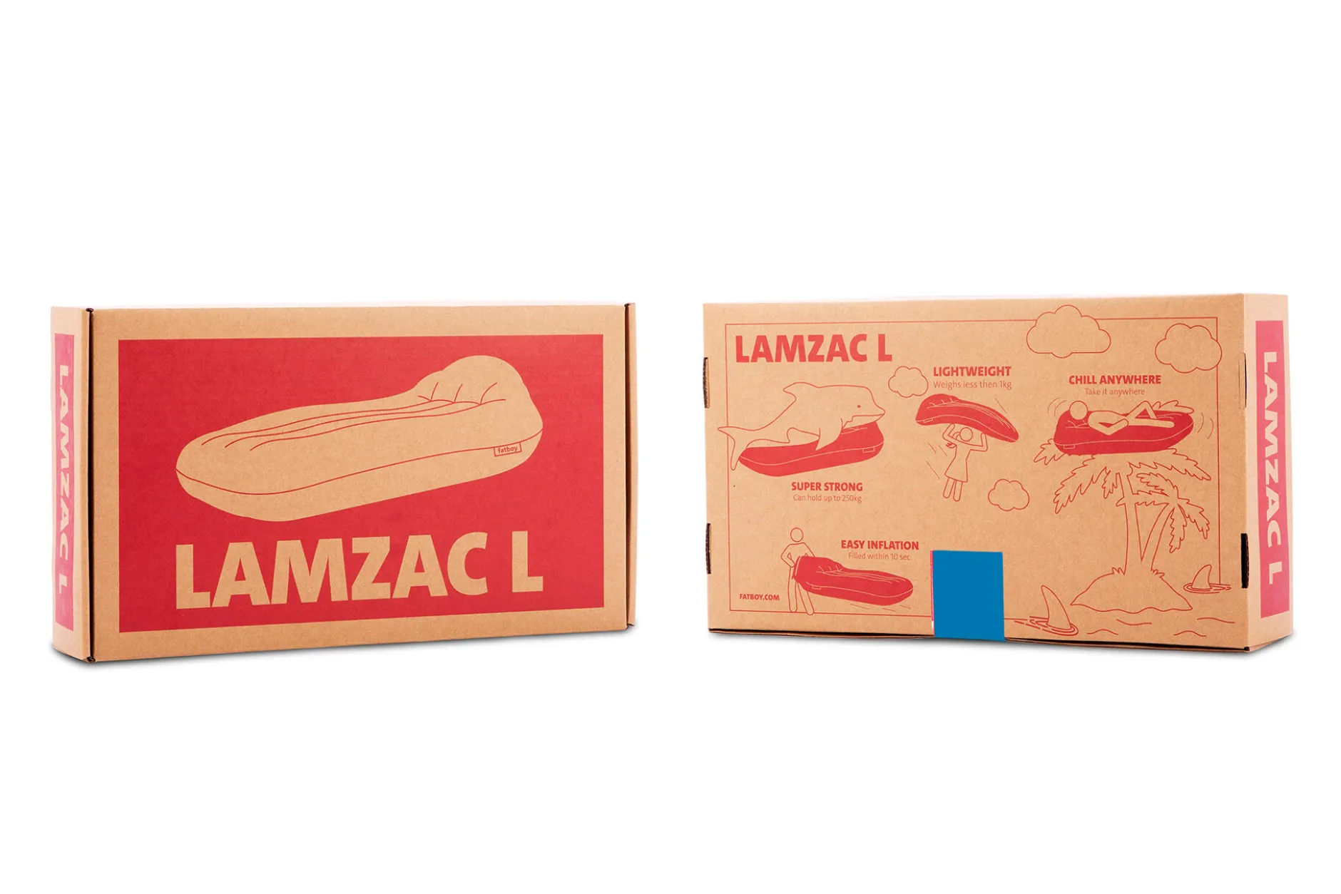 Lamzac L Aufblasbarer Sitzsack, blau, 190x105x45 cm