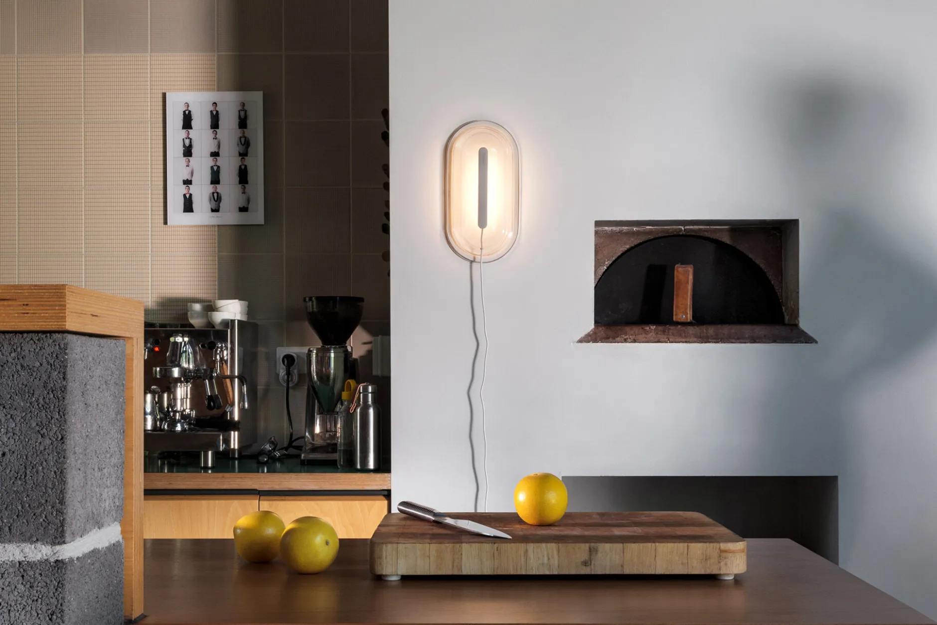Led's Strip Wandleuchte, beige, 36.5x18.9x7 cm