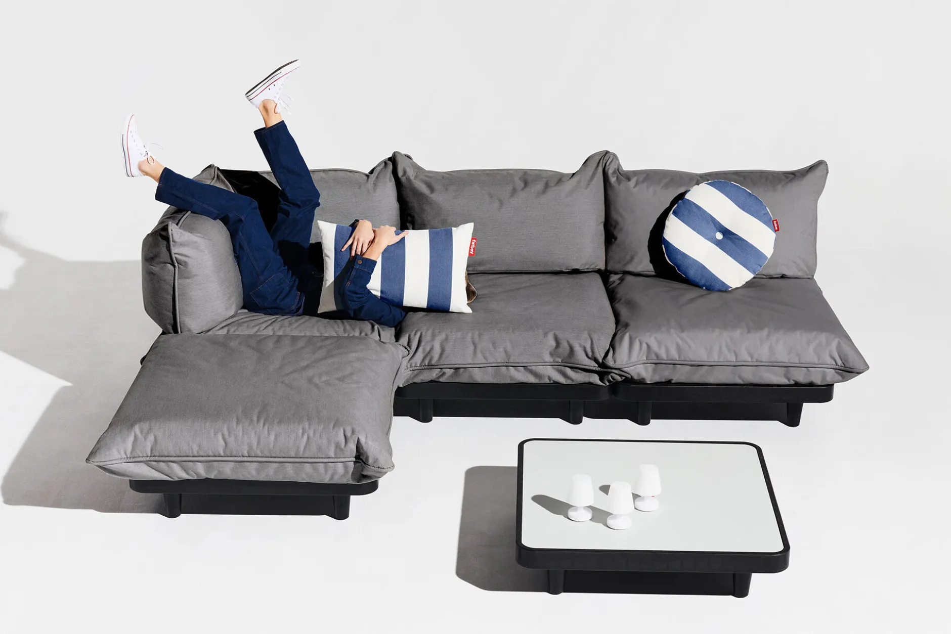 Paletti Corner Seat Modulare Eck-Loungesessel, grau, 100x100x90 cm