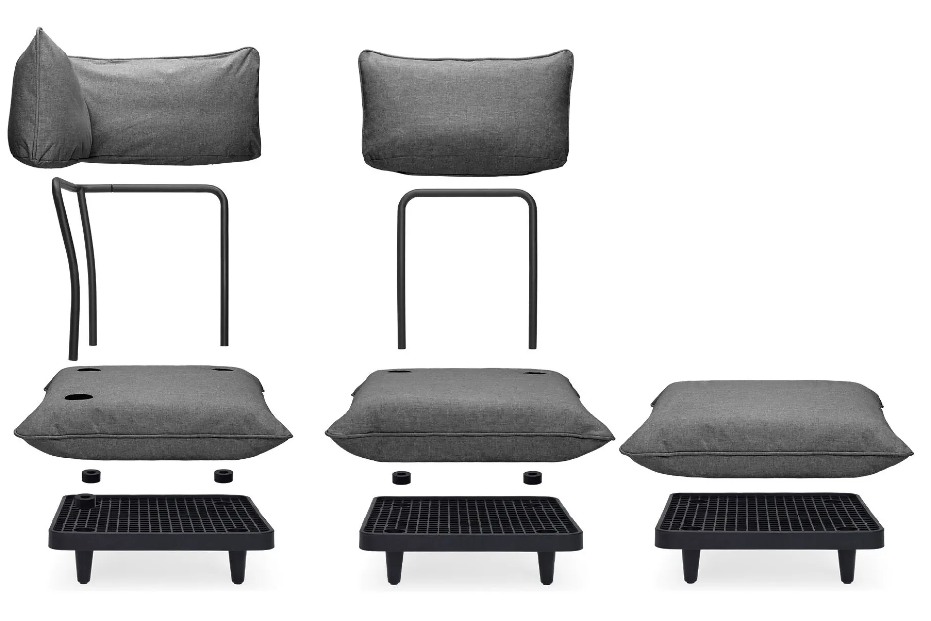 Paletti Corner Seat Modulare Eck-Loungesessel, grau, 100x100x90 cm