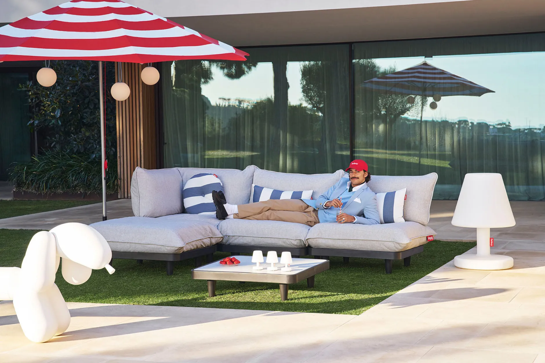 Paletti Set Medium Modulares Outdoor-Loungeset, 190x190x90 cm
