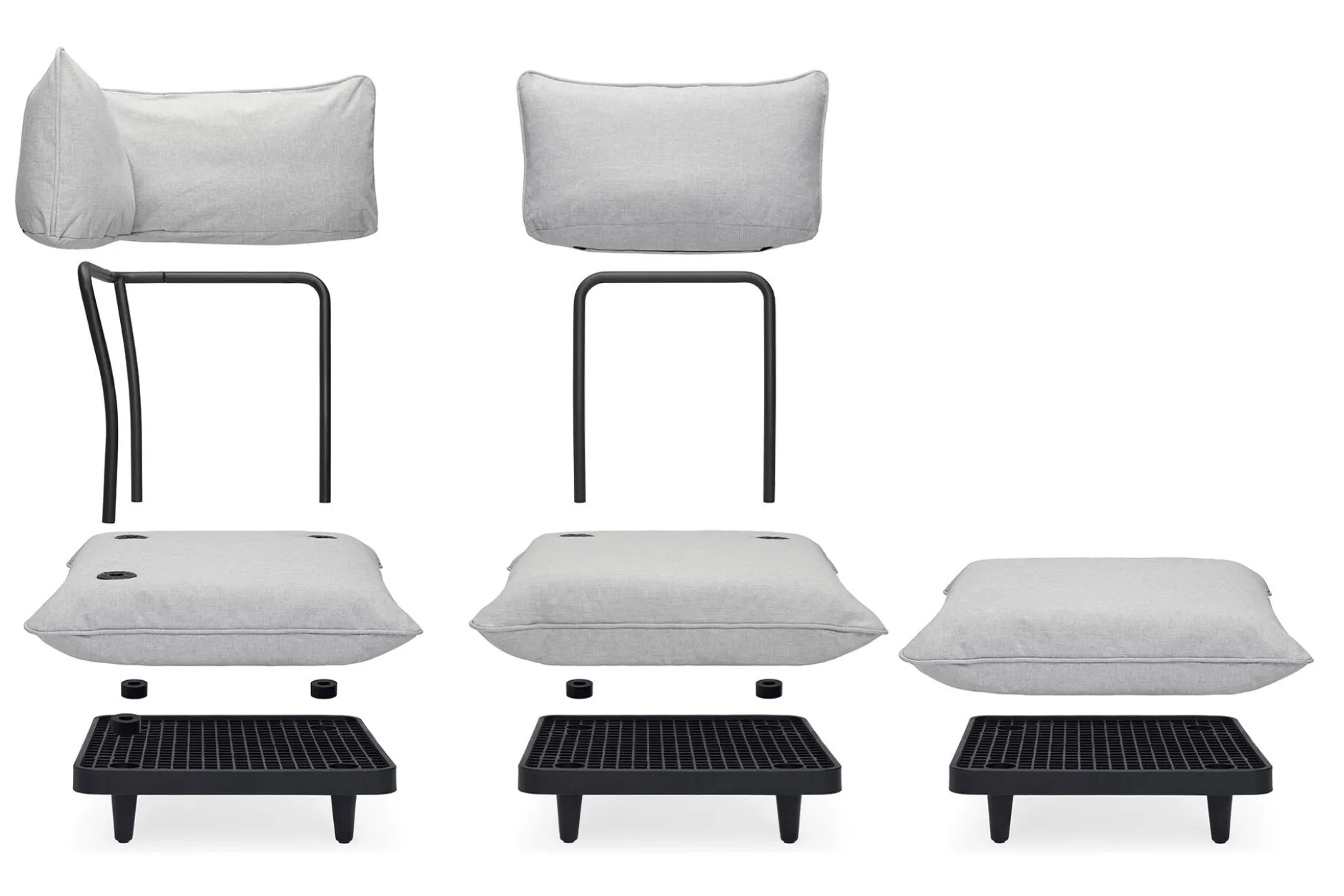 Paletti Set Medium Modulares Outdoor-Loungeset, 190x190x90 cm