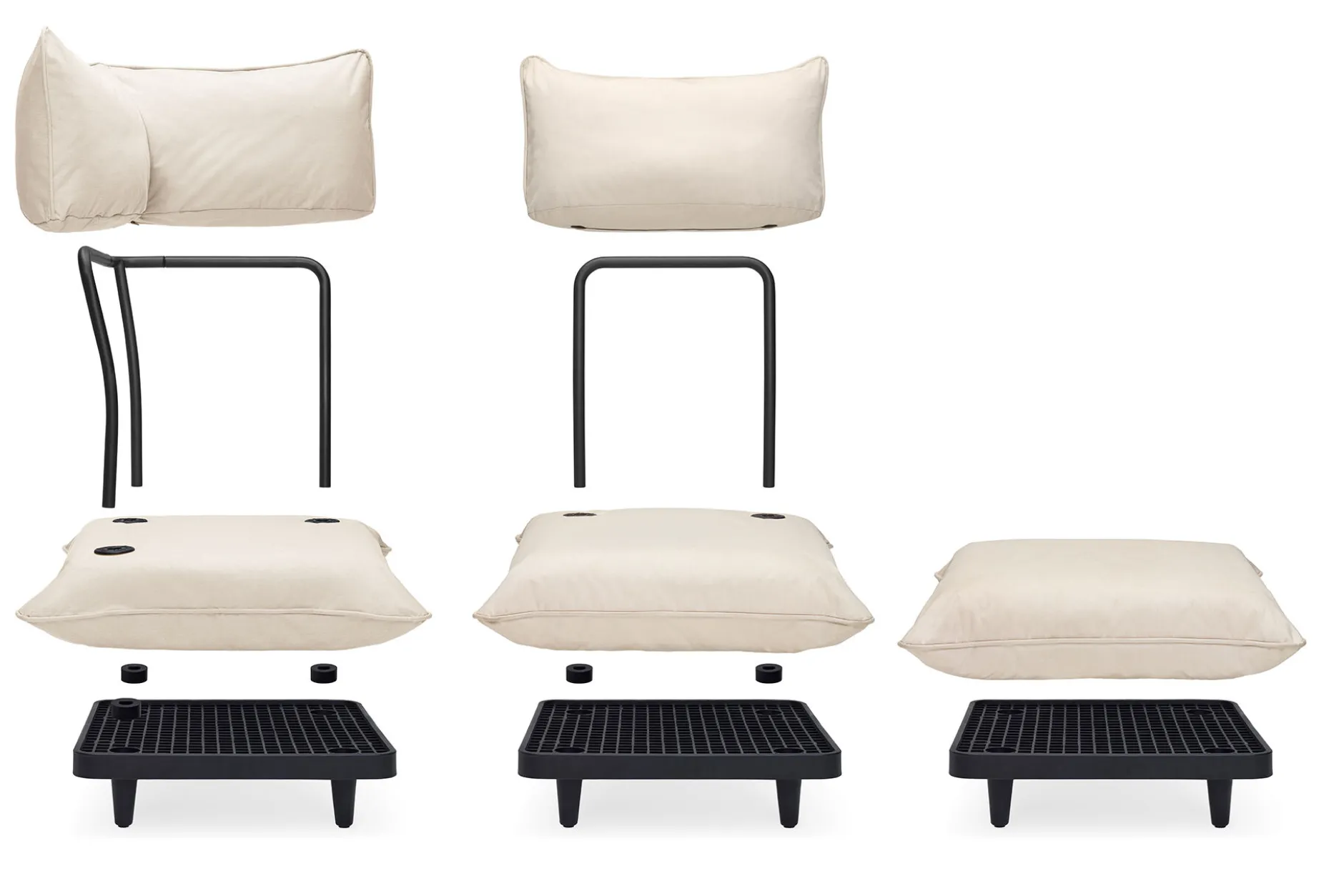 Paletti Set Medium + Table Modulares Outdoor-Loungeset, 190x190x90 cm