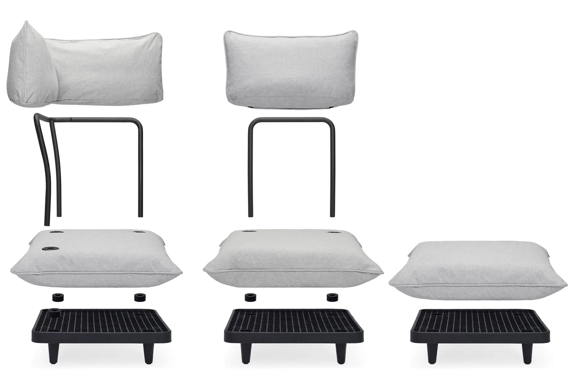 Paletti Set Small Royal Modulares Outdoor-Loungeset, 190x100x90 cm