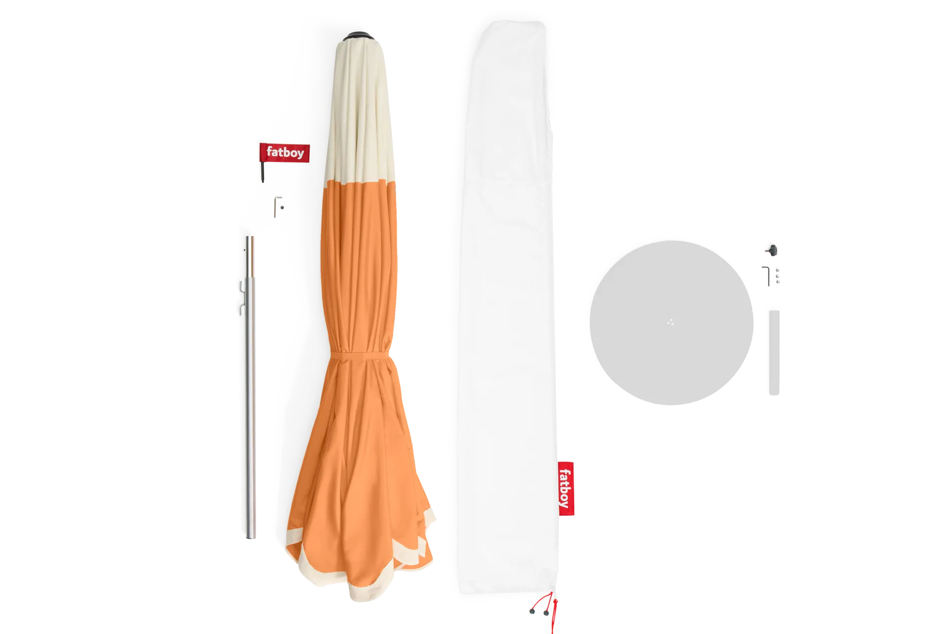 Pensol + Base Light Grey Sonnenschirm mit Fuß, 350x350x280 cm