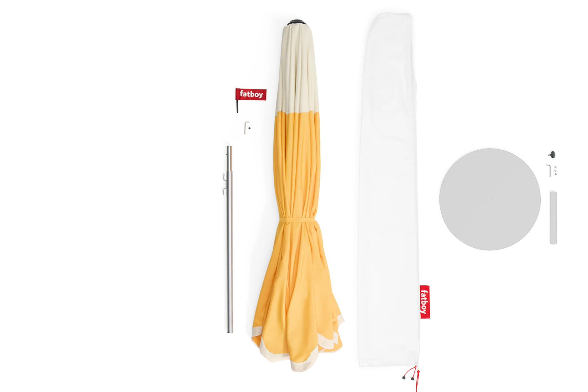 Pensol + Base Light Grey Sonnenschirm mit Fuß, 350x350x280 cm