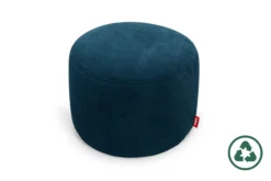 Point Cord Pouf aus Cord, blau, 50x50x35 cm