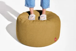 Point Large Sherpa Großer Indoor-Pouf, gold, 70x70x40 cm