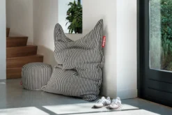 Point Terry Frottee-Pouf, beige, 50x50x35 cm