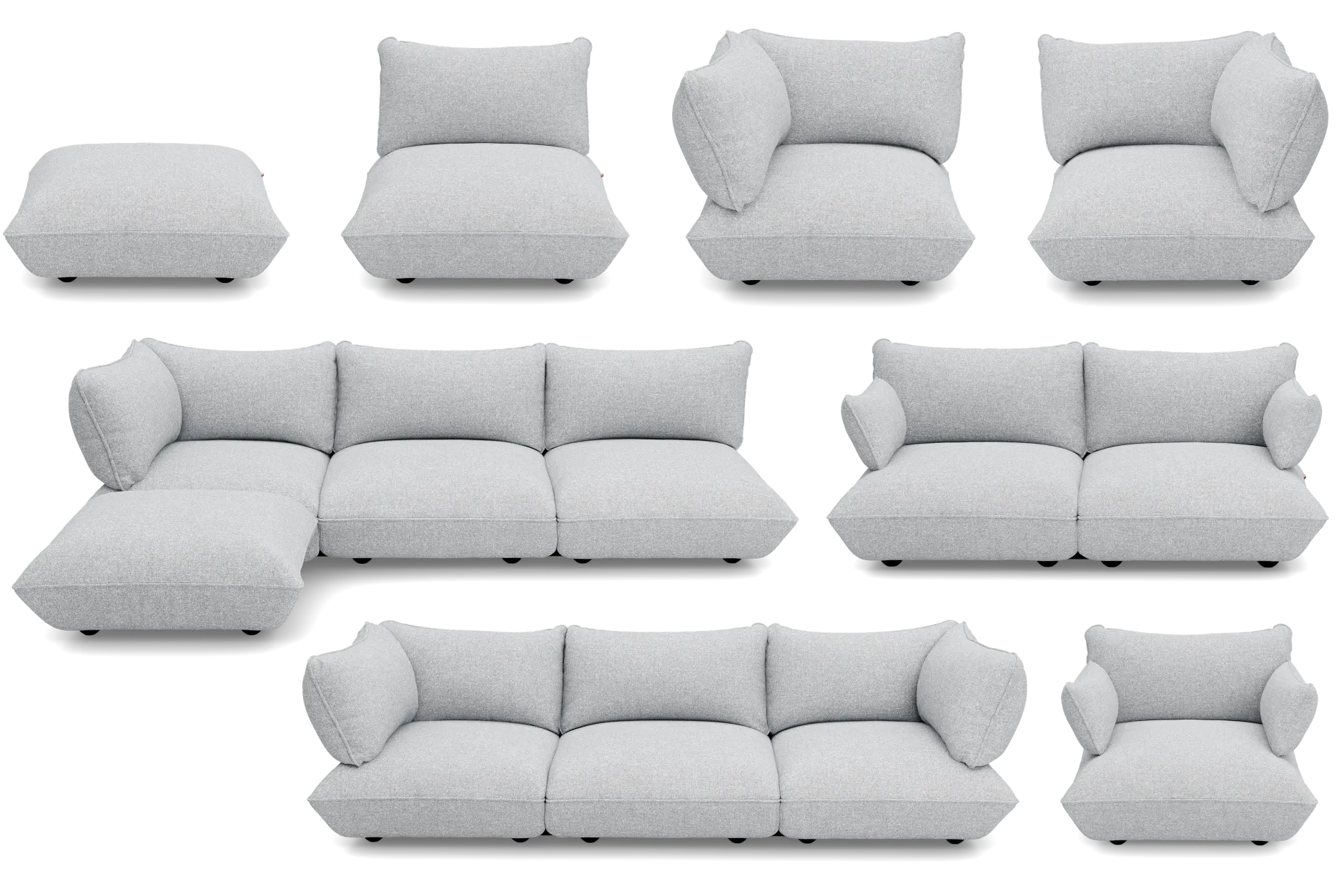 Sumo Armrest Boucle Armlehne, grau, 65x25x35 cm