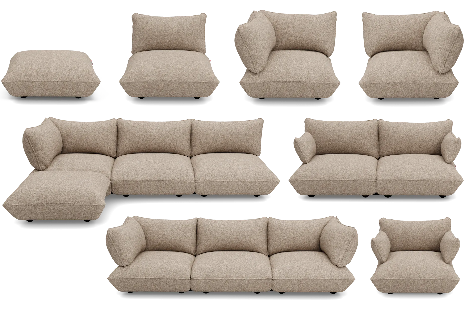 Sumo Armrest Boucle Armlehne, braun, 65x25x35 cm