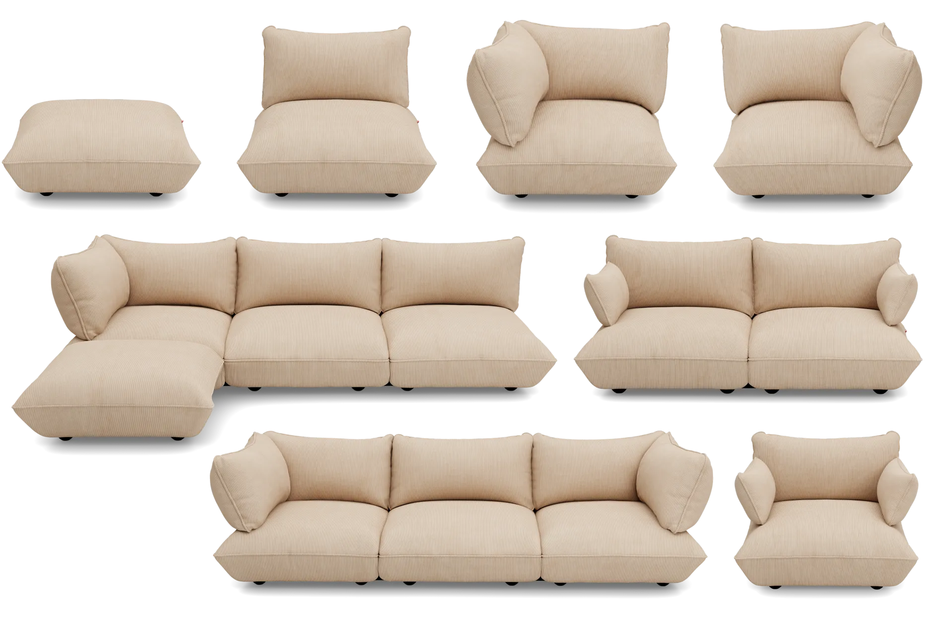 Sumo Armrest Cord Armlehne, beige, 65x25x35 cm