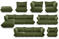 Sumo Corner Seat Velvet Corner Seat, grün, 108x108x90 cm