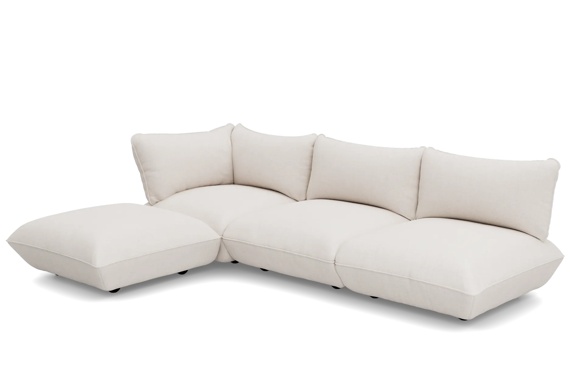 Sumo Corner Sofa Boucle Creme Modulares Indoor-Sofa, 301x108x90 cm