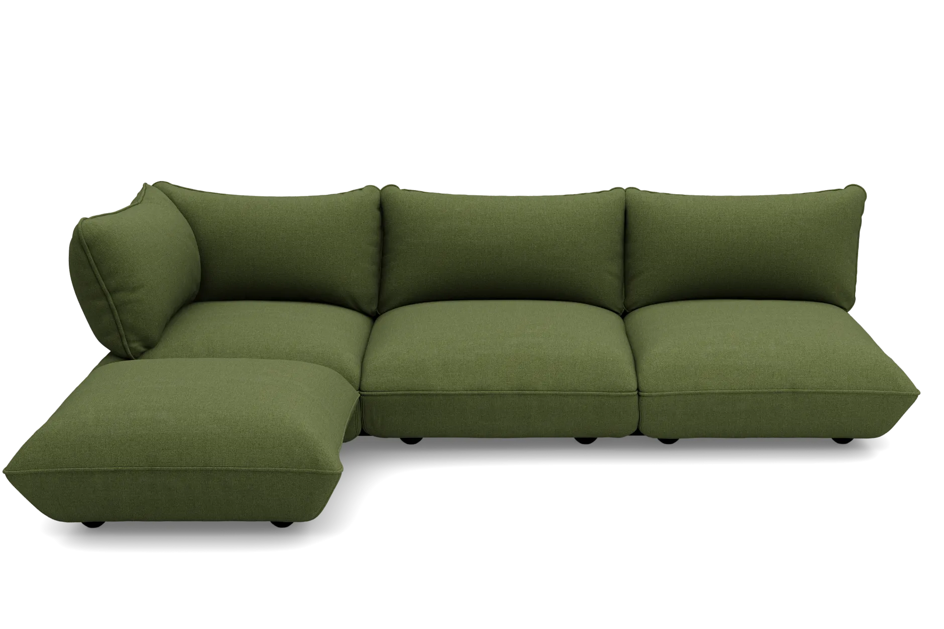 Sumo Corner Sofa Boucle Leaf Green Modulares Indoor-Sofa, 301x108x90 cm