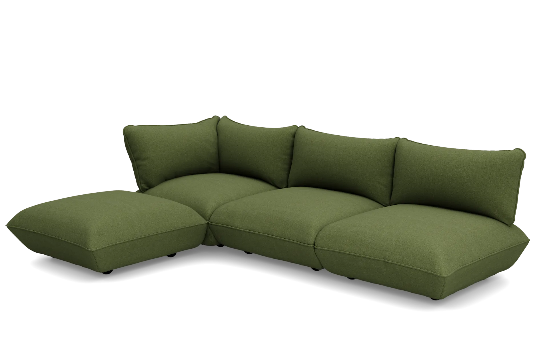 Sumo Corner Sofa Boucle Leaf Green Modulares Indoor-Sofa, 301x108x90 cm