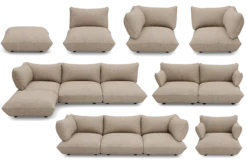 Sumo Corner Sofa Boucle Light Brown Melange Modulares Indoor-Sofa, 301x108x90 cm