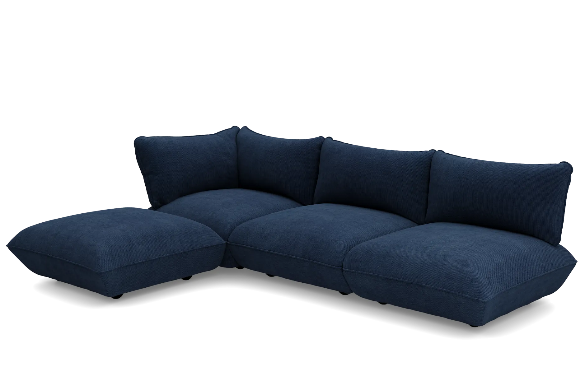 Sumo Corner Sofa Left Cord Deep Blue Modulares Indoor-Sofa, 301x108x90 cm