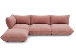 Sumo Corner Sofa Left Cord Soft Pink Modulares Indoor-Sofa, 301x108x90 cm