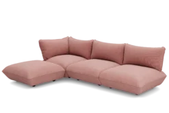 Sumo Corner Sofa Left Cord Soft Pink Modulares Indoor-Sofa, 301x108x90 cm