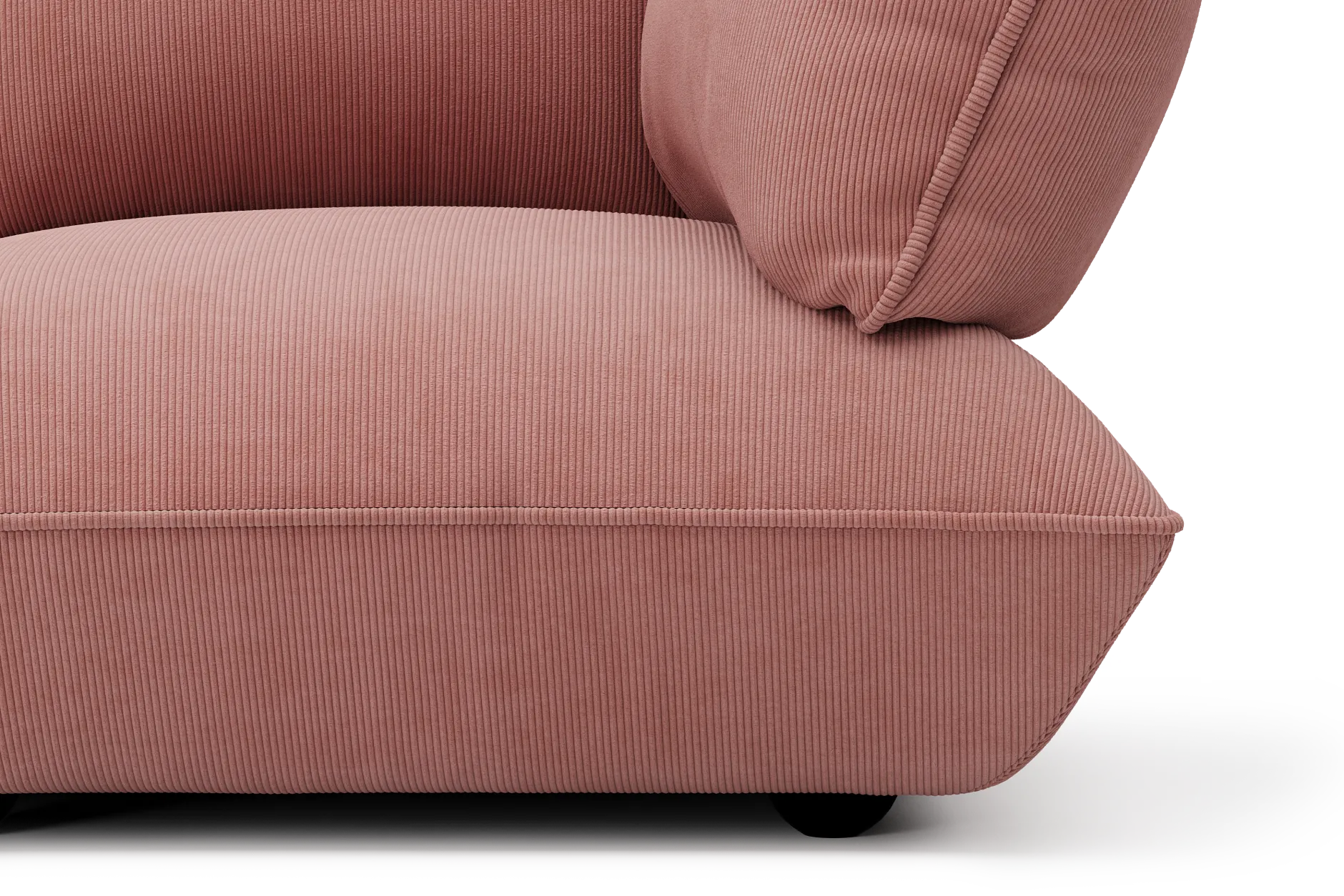 Sumo Corner Sofa Right Cord Soft Pink Modulares Indoor-Sofa, 301x108x90 cm