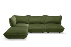Sumo Corner Sofa Velvet Modulares Indoor-Sofa, 301x108x90 cm