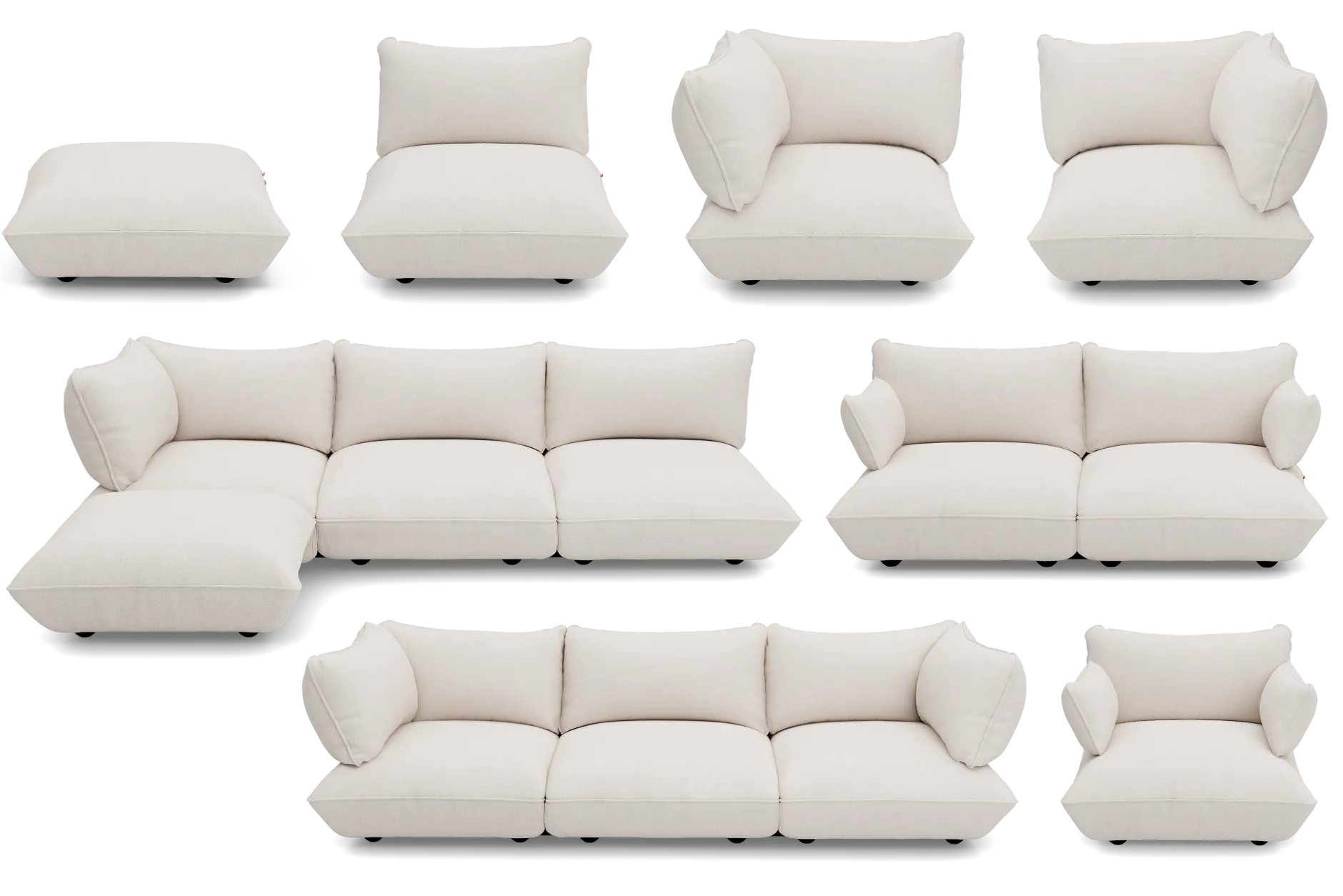 Sumo Hocker Boucle Hocker, beige, 108x108x44 cm
