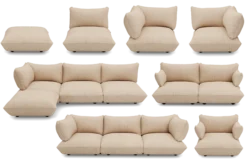 Sumo Hocker Cord Hocker, beige, 108x108x44 cm