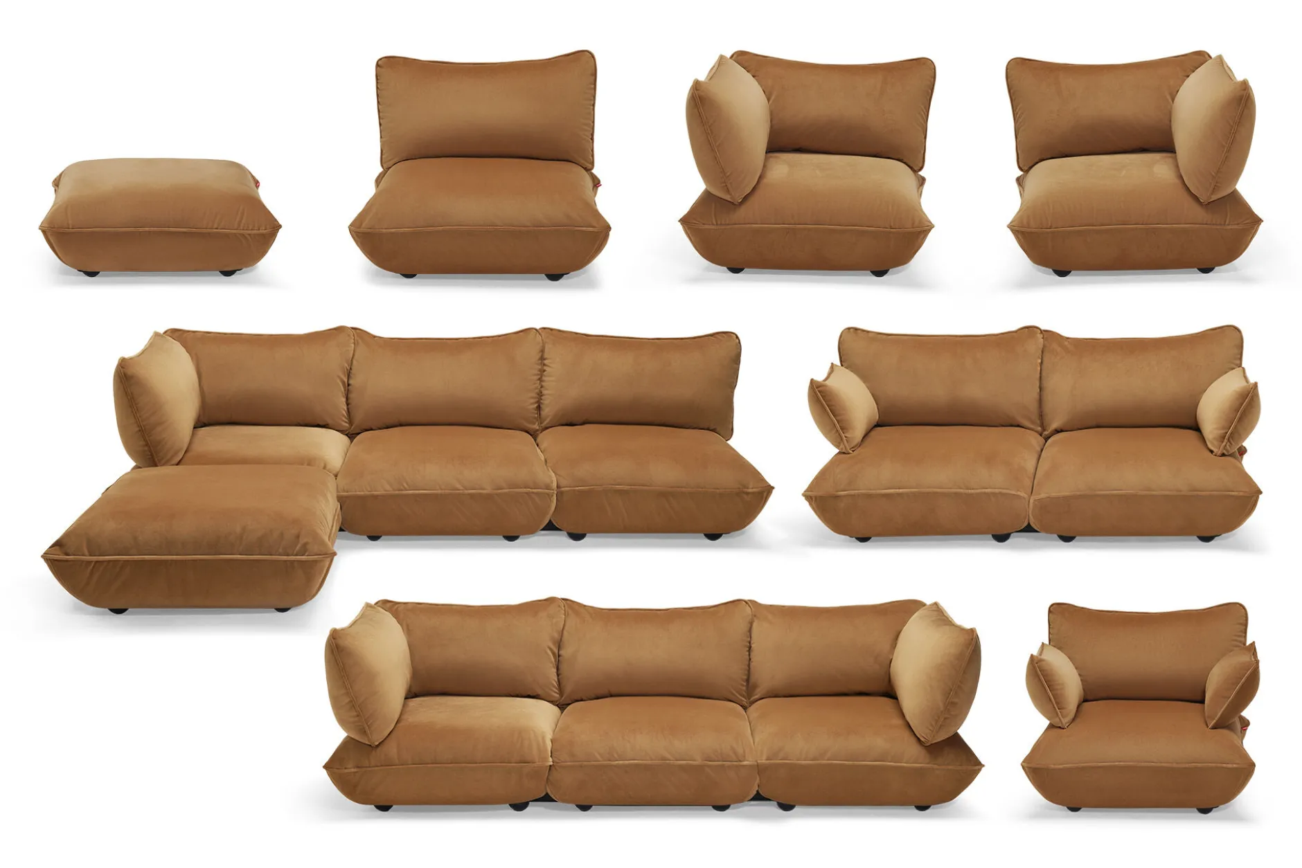 Sumo Hocker Velvet Hocker, braun, 108x108x44 cm