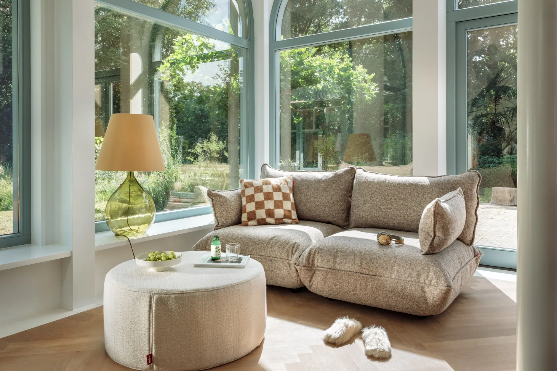 Sumo Loveseat Boucle Light Brown Melange Loveseat, 114x108x90 cm