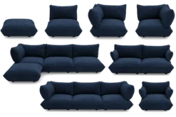Sumo Sofa Grand Cord Deep Blue Modulares Indoor-Sofa, 301x108x90 cm