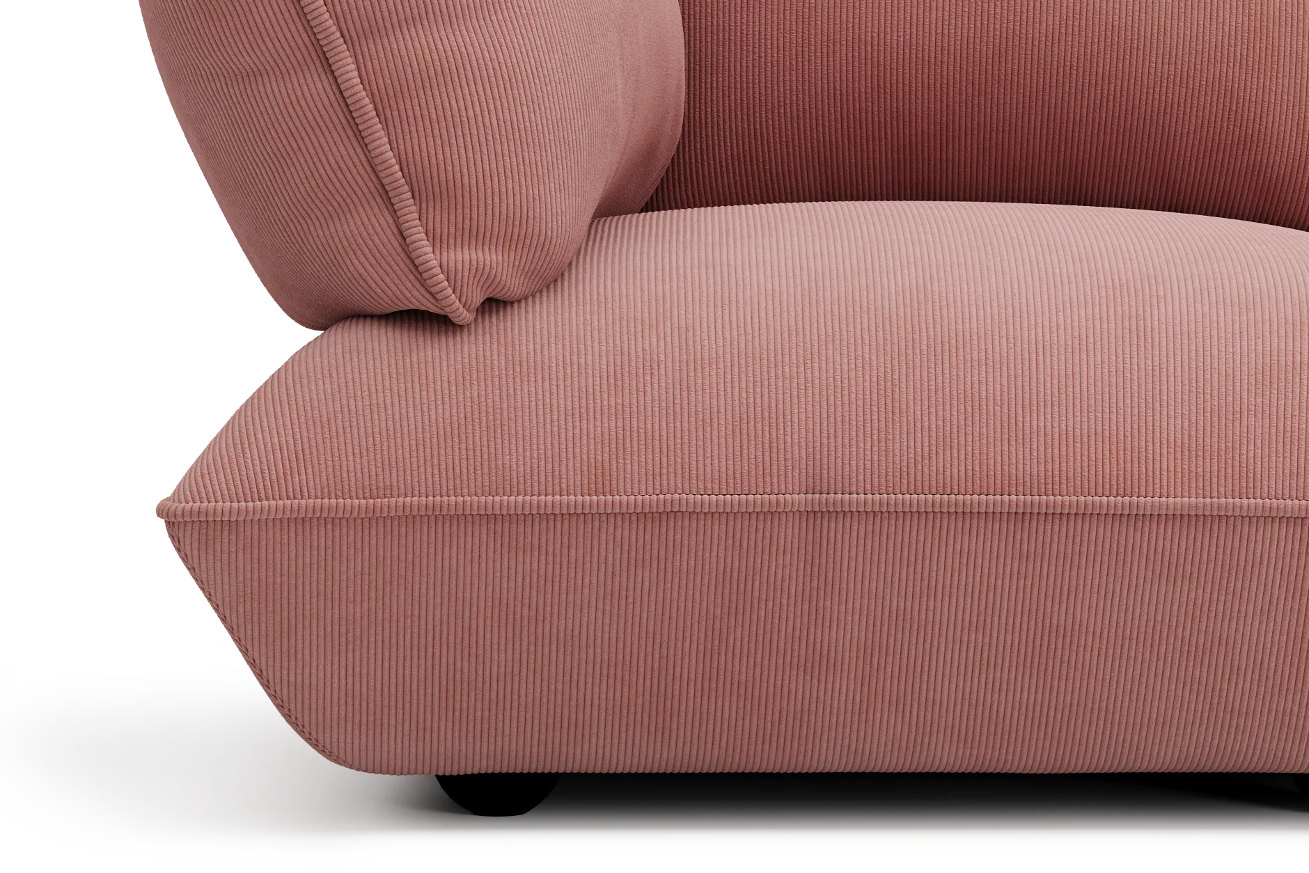Sumo Sofa Medium Cord Soft Pink Modulares Indoor-Sofa, 210.5x108x90 cm