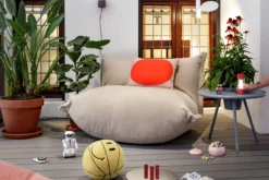 the BonBaron Sherpa Loungesessel, beige, 120x120x75 cm