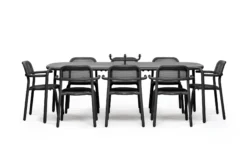 Toní Tablo Großer Gartentisch, schwarz, 220x99x76 cm